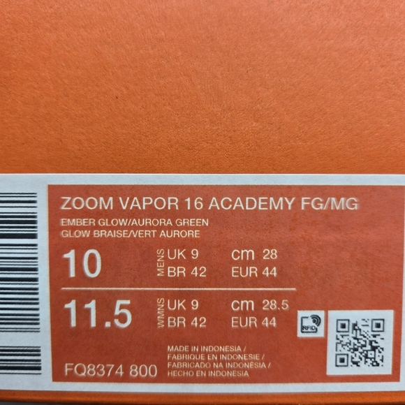 Nike Mercurial Vapor 16 Academy Multi-Ground Low-Top Soccer Cleats Men's Size 10 - Picture 9 of 9